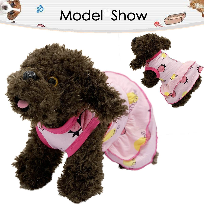 Tealots 2 Pack Dog Shirt Skirt Pet Clothes, Puppy T-Shirts Sleeveless Cute Princess Dress Summer Apparel, Puppy Outfit Printed Vest Pink Clothing for Small Extra Small Medium Dogs Cats