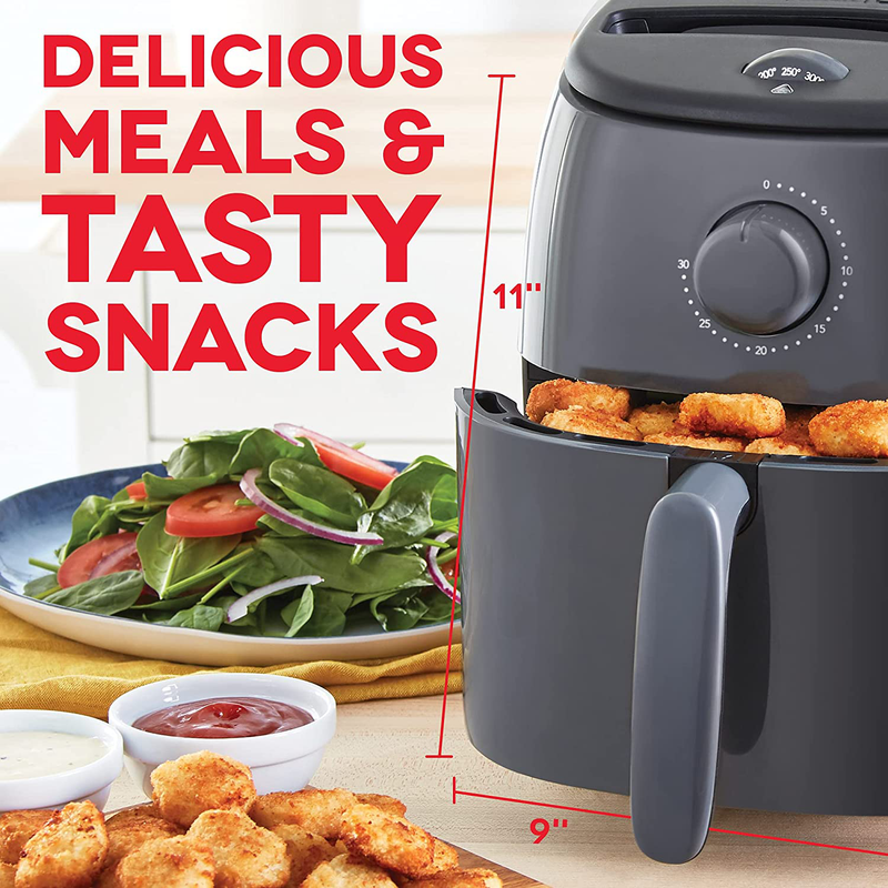 Dash DCAF200GBGY02 Tasti Crisp Electric Air Fryer Oven Cooker with Temperature Control, Non-stick Fry Basket, Recipe Guide + Auto Shut Off Feature, 1000-Watt, 2.6Qt, Grey Home & Garden > Kitchen & Dining > Kitchen Tools & Utensils > Kitchen Knives Dash   