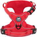 PoyPet No Pull Dog Harness, No Choke Front Lead Dog Reflective Harness, Adjustable Soft Padded Pet Vest with Easy Control Handle for Small to Large Dogs Animals & Pet Supplies > Pet Supplies > Dog Supplies PoyPet Red(Matching Trim) S 