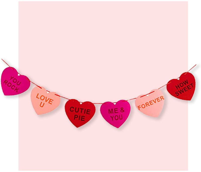 NO DIY Hanging Felt Heart Garland Banners for Valentine'S Day Wedding Party Anniversary Honeymoon Decoration (LARGE 1PCS) Arts & Entertainment > Party & Celebration > Party Supplies ForBaysy LARGE 1PCS  
