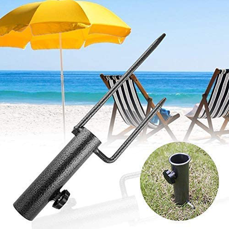 Mumusuki Parasol Anchor Beach Umbrella Holder Sand Screw Stand Fishing Rods Outdoor Sea Patio Lawn Garden Shade