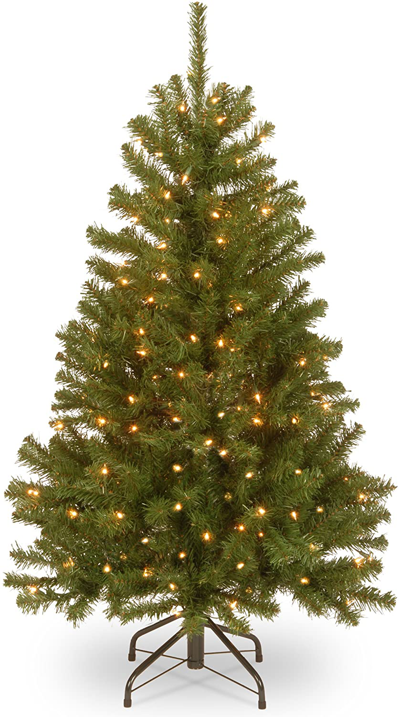 National Tree Company Pre-lit Artificial Christmas Tree | Includes Pre-strung White Lights and Stand | North Valley Spruce - 4.5 ft Home & Garden > Decor > Seasonal & Holiday Decorations > Christmas Tree Stands National Tree 4 ft  