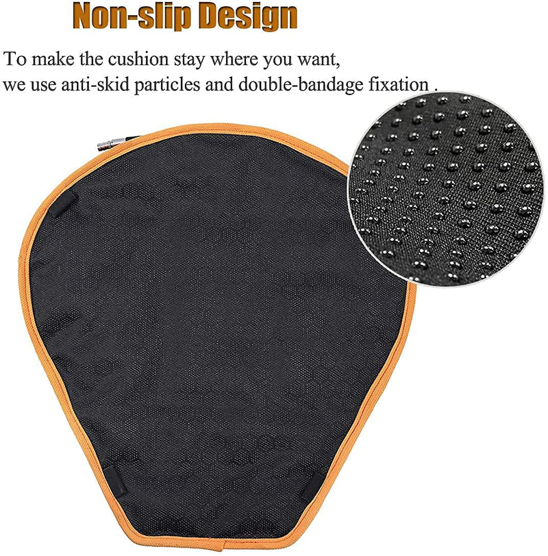 HOMMIESAFE Air Motorcycle Seat Cushion Water Fillable Cooling Down Seat Pad,Pressure Relief Ride Motorcycle Air Cushion Large for Cruiser Touring Saddles(Orange) Vehicles & Parts > Vehicle Parts & Accessories > Vehicle Maintenance, Care & Decor > Vehicle Covers > Vehicle Storage Covers > Motorcycle Storage Covers HOMMIESAFE   