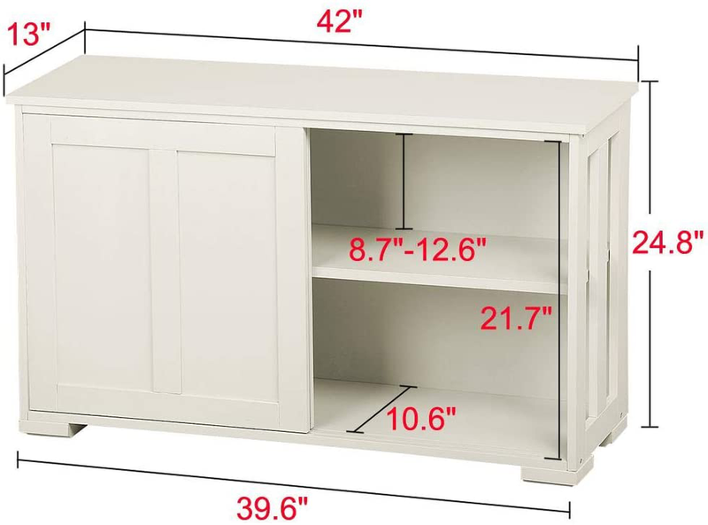 Go2Buy Antique White Stackable Sideboard Buffet Storage Cabinet with Sliding Door Kitchen Dining Room Furniture