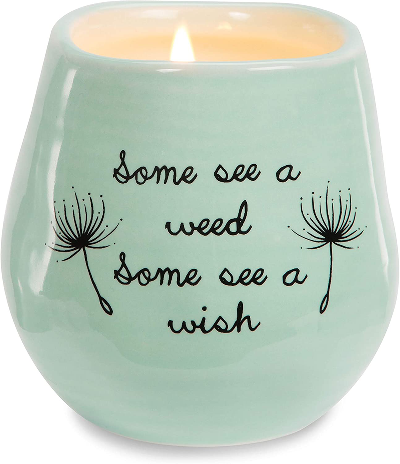 Pavilion Gift Company Plain Dandelion Weed Some See a Wish Green Ceramic Soy Serenity Scented Candle Home & Garden > Decor > Home Fragrances > Candles Pavilion Gift Company Default Title  