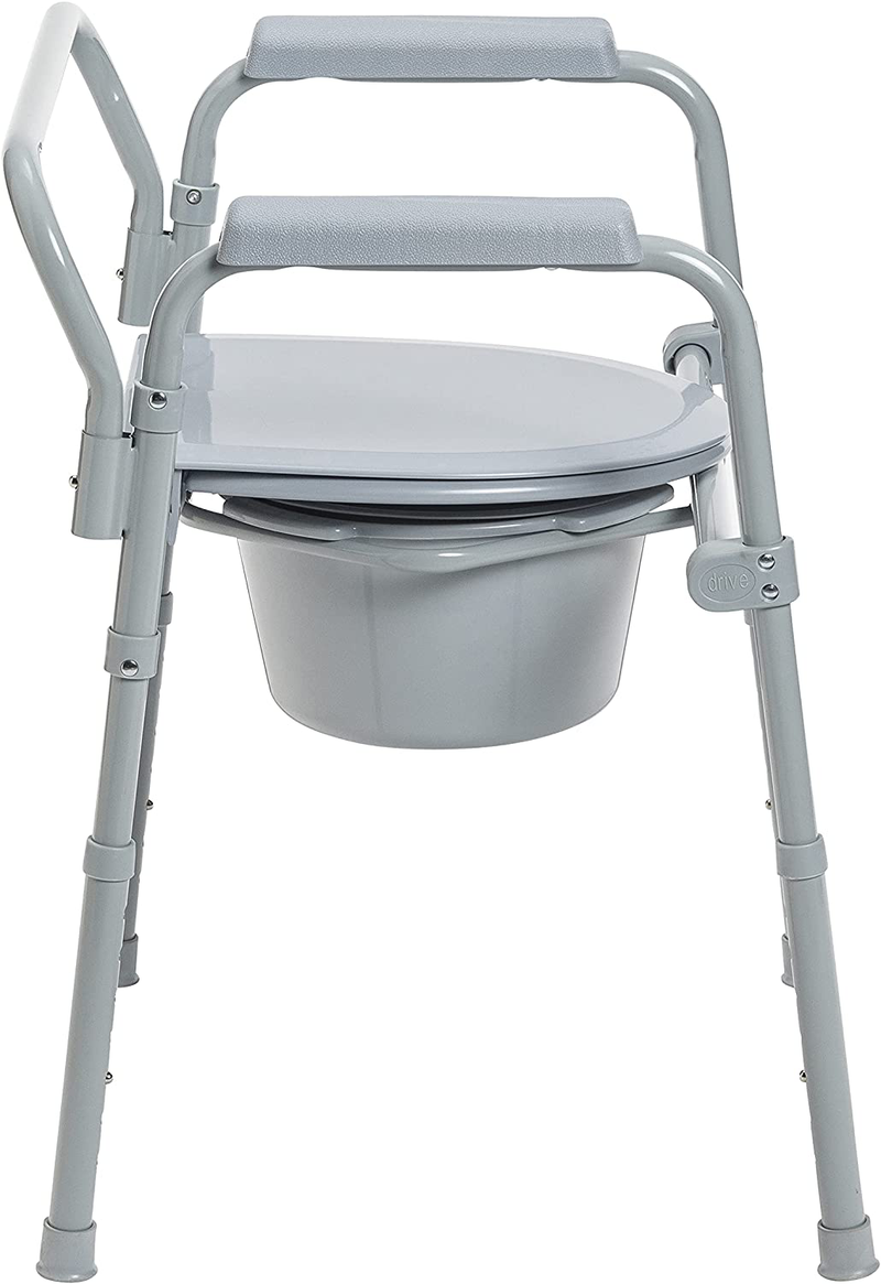 Drive Medical 11148-1 Steel Bedside Commode Chair, Grey Sporting Goods > Outdoor Recreation > Camping & Hiking > Portable Toilets & ShowersSporting Goods > Outdoor Recreation > Camping & Hiking > Portable Toilets & Showers Drive Medical   