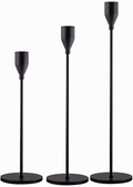 SUJUN Matte Black Candle Holders Set of 3 for Taper Candles, Decorative Candlestick Holder for Wedding, Dinning, Party, Fits 3/4 inch Thick Candle&Led Candles (Metal Candle Stand)