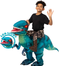 Spooktacular Creations Inflatable Halloween Costume Ride A Raptor Inflatable Costume with LED Light Eyes - Child Unisex Apparel & Accessories > Costumes & Accessories > Costumes Spooktacular Creations Blue Child (4-6) 
