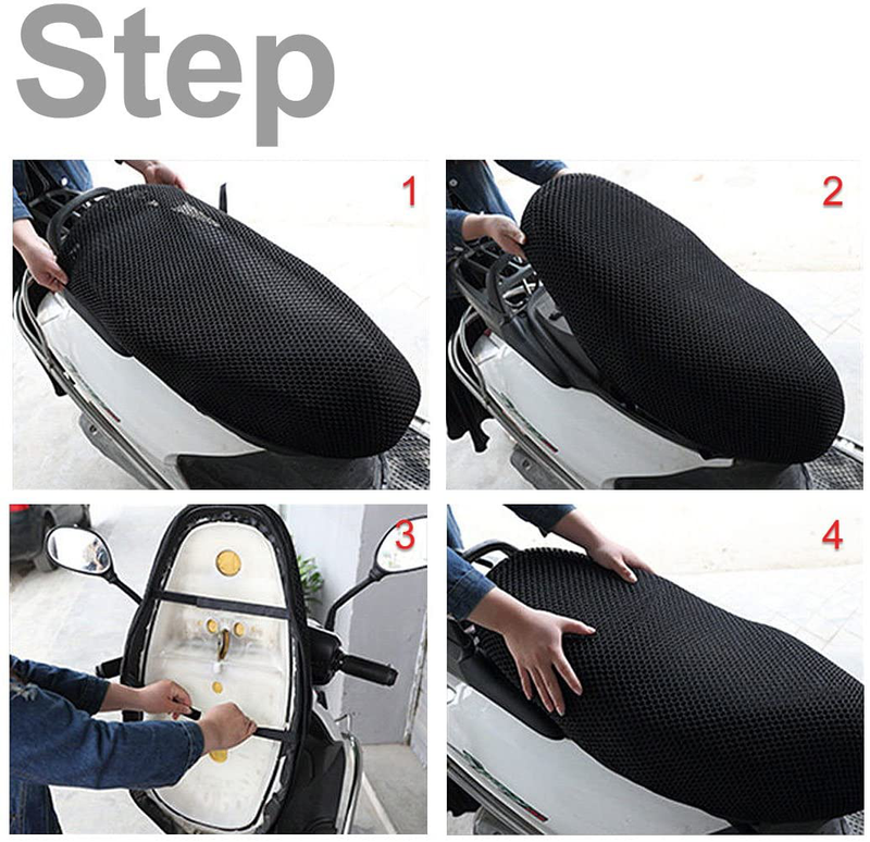 uxcell XL 3D Motorcycle Moped Seat Cover Breathable Mesh Net Cushion Black Red Vehicles & Parts > Vehicle Parts & Accessories > Vehicle Maintenance, Care & Decor > Vehicle Covers > Vehicle Storage Covers > Motorcycle Storage Covers uxcell   