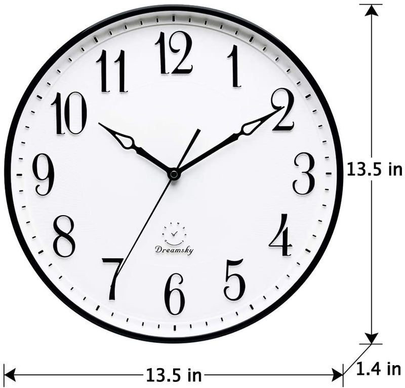 DreamSky 13.5 Inches Extra Large Wall Clock for Living Room Decor - Silent Wall Clock Non-Ticking for Kitchen/Bedroom/Office, Big Quiet Wall Clock Battery Operated for Classroom Home & Garden > Decor > Clocks > Wall Clocks AMEXS   