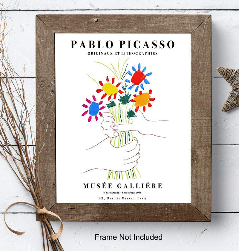 Pablo Picasso Poster - 8x10 Picasso Wall Art - Pablo Picasso Prints - Gallery Wall Art - Bouquet of Peace - Flowers - Museum Poster Home & Garden > Decor > Artwork > Posters, Prints, & Visual Artwork Yellowbird Art & Design   