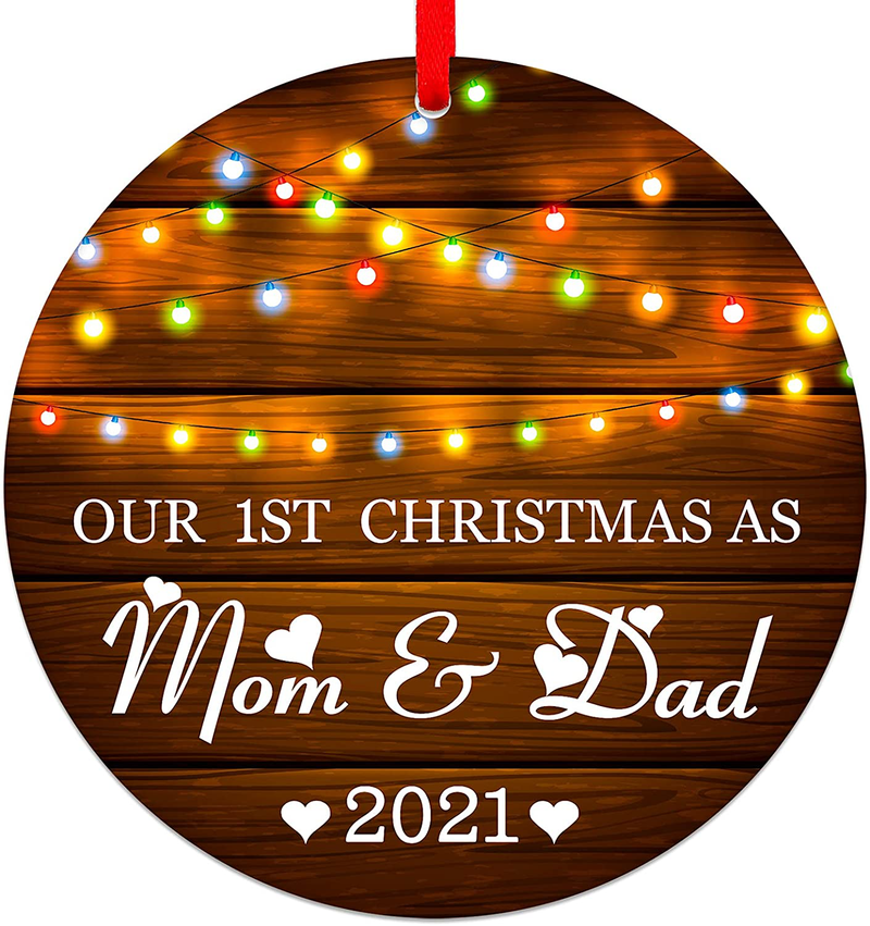 SICOHOME Our First Christmas as Mommy & Daddy 2021, 3" New Parents First Christmas Ornament,Family of 3 Christmas Ornaments for Christmas Tree Decoration Home & Garden > Decor > Seasonal & Holiday Decorations& Garden > Decor > Seasonal & Holiday Decorations SICOHOME   