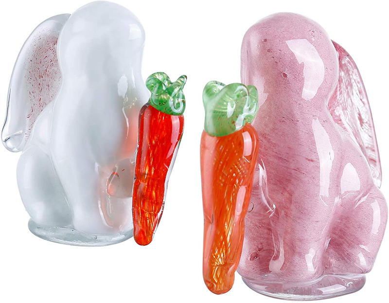 Diamond Star Hand Blown Bunny Glass Cute Rabbit Easter Decoration, Set of 3, Colorful Home & Garden > Decor > Seasonal & Holiday Decorations Diamond Star 2 Rubbit  