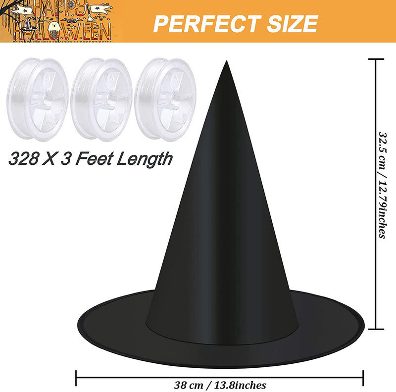 Halloween Costume Witch Hat, 12-24 Pack Cap Decorations Accessory with Hanging Rope for Halloween Yard Decoration Party Favor Apparel & Accessories > Costumes & Accessories > Costumes FunOwlet   
