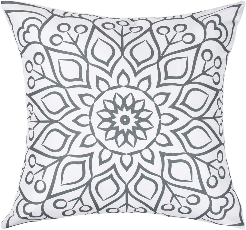 Fascidorm Throw Pillow Covers Modern Decorative Throw Pillow Case Cushion Case for Room Bedroom Room Sofa Chair Car, Grey and White, 18 X 18 Inch Home & Garden > Decor > Chair & Sofa Cushions Sunlightfree   