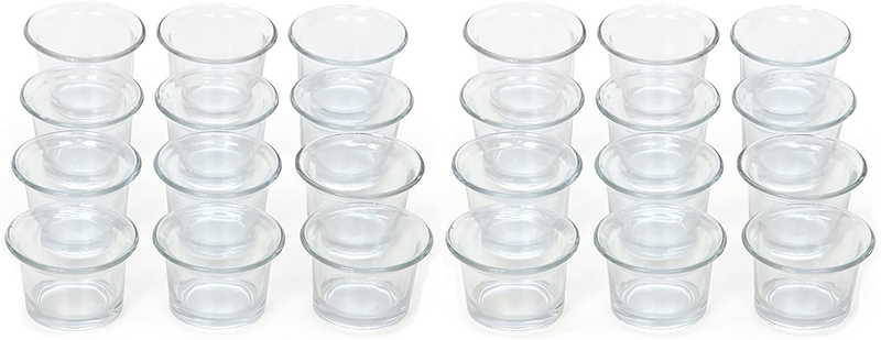 Hosley Set of 12 Clear Glass Oyster Tea Light Holders 2.5 Inch Diameter. Ideal Gift for Spa Aromatherapy Weddings Tealights Votive Candle Gardens O4 Home & Garden > Decor > Home Fragrance Accessories > Candle Holders Hosley Clear 24 count 