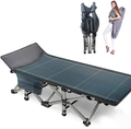 Folding Camping Cots for Adults Heavy Duty Cot with Carry Bag, Portable Durable Sleeping Bed for Camp Office Home Use Outdoor Cot Bed for Traveling (2Pack -Blue with Mattress) Sporting Goods > Outdoor Recreation > Camping & Hiking > Camp Furniture JOZTA Cool Gray Without Mattress  