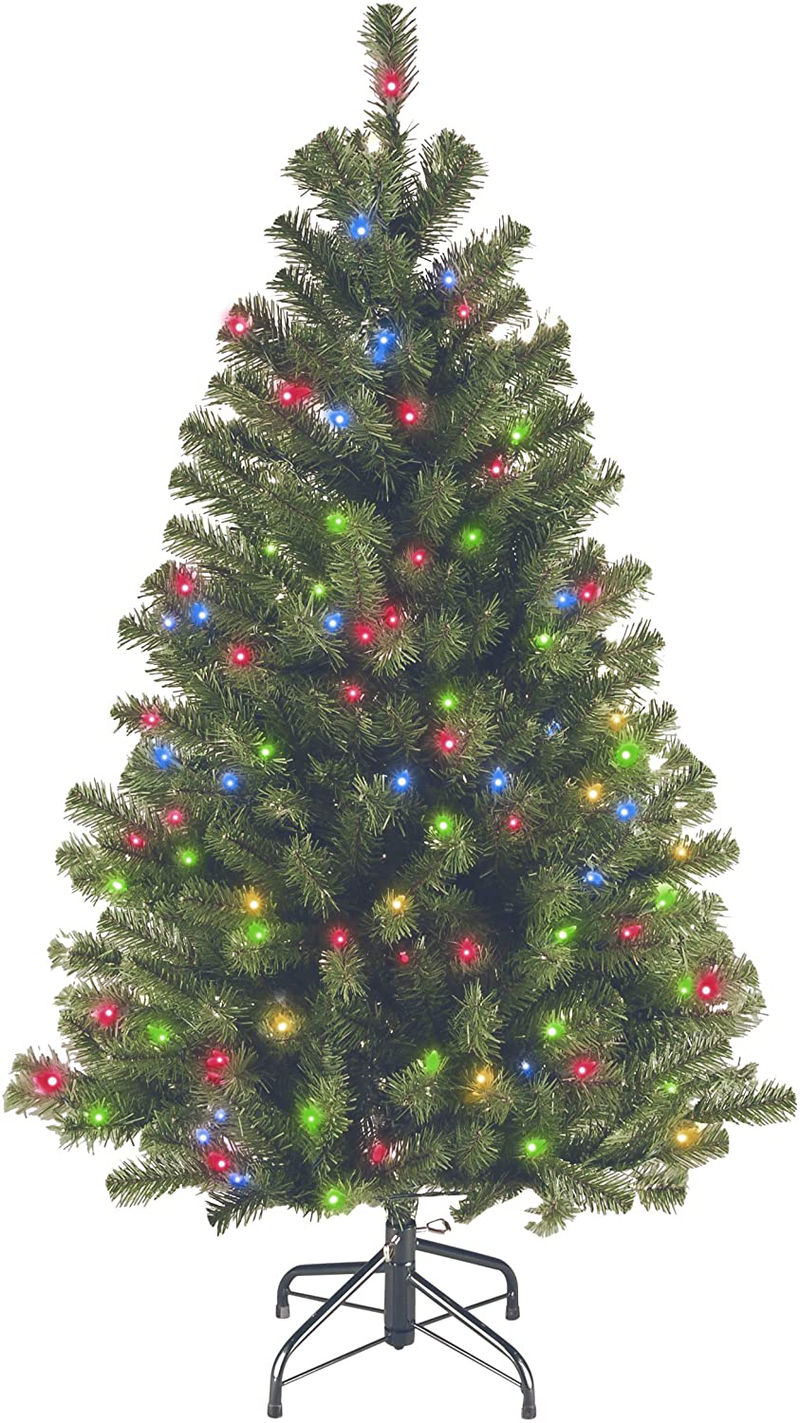 National Tree Company Pre-lit Artificial Christmas Tree | Includes Pre-strung Multi-Color Lights and Stand | North Valley Spruce - 7.5 ft Home & Garden > Decor > Seasonal & Holiday Decorations > Christmas Tree Stands National Tree Company 4.5 ft  