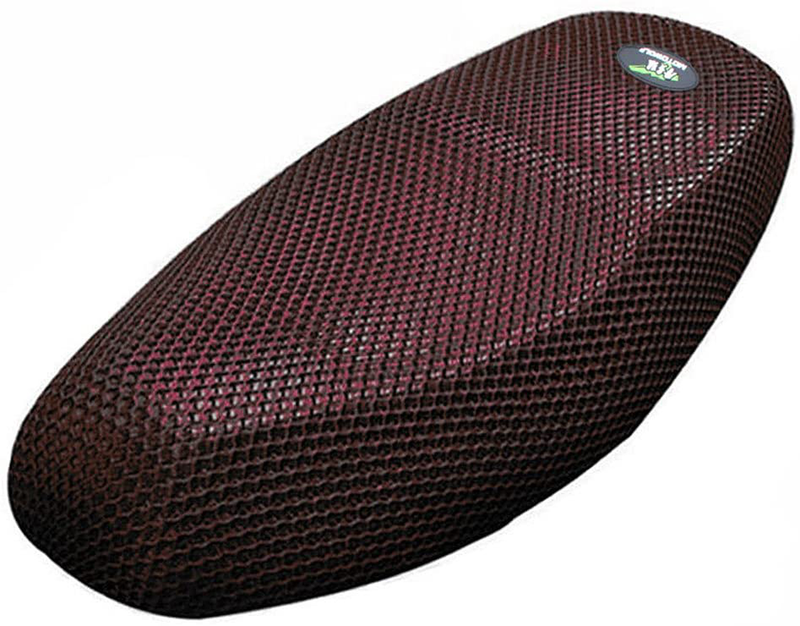 uxcell XL 3D Motorcycle Moped Seat Cover Breathable Mesh Net Cushion Black Red