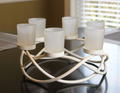 Seraphic Iron Circular Table Centerpiece Candle Holder, Black, Clear Votive 6 Cups