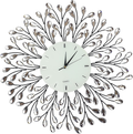LuLu Decor, Decorative Crystal Metal Vine Wall Clock, Diameter 25", 9.50" Black dial in Large Arabic Numerals, Perfect for Housewarming Gift (L72NDC) Home & Garden > Decor > Clocks > Wall Clocks Lulu Decor White Dial/Lines  