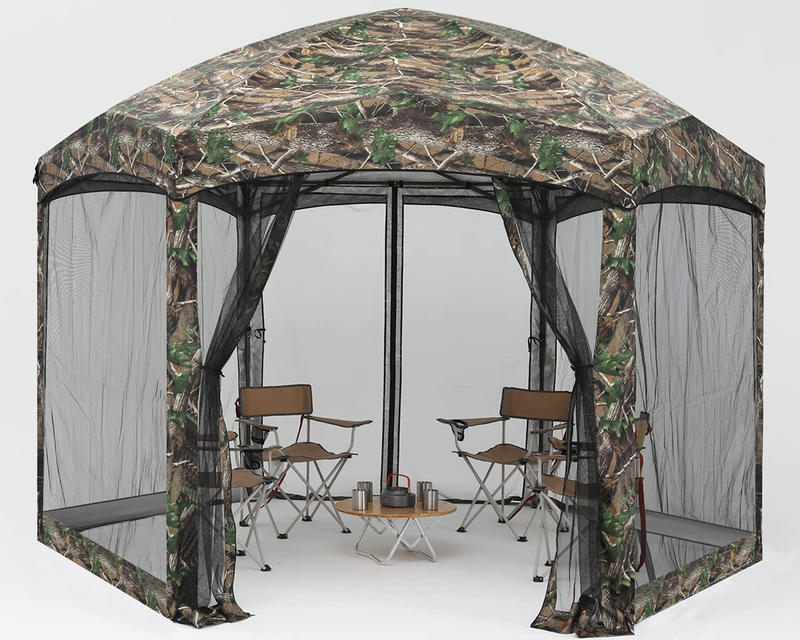 COOSHADE Pop Up Camping Gazebo 6 Sided Instant Screened Canopy Tent Outdoor Screen House Room(12x10Ft,Camouflage) Home & Garden > Lawn & Garden > Outdoor Living > Outdoor Structures > Canopies & Gazebos COOSHADE Camouflage  