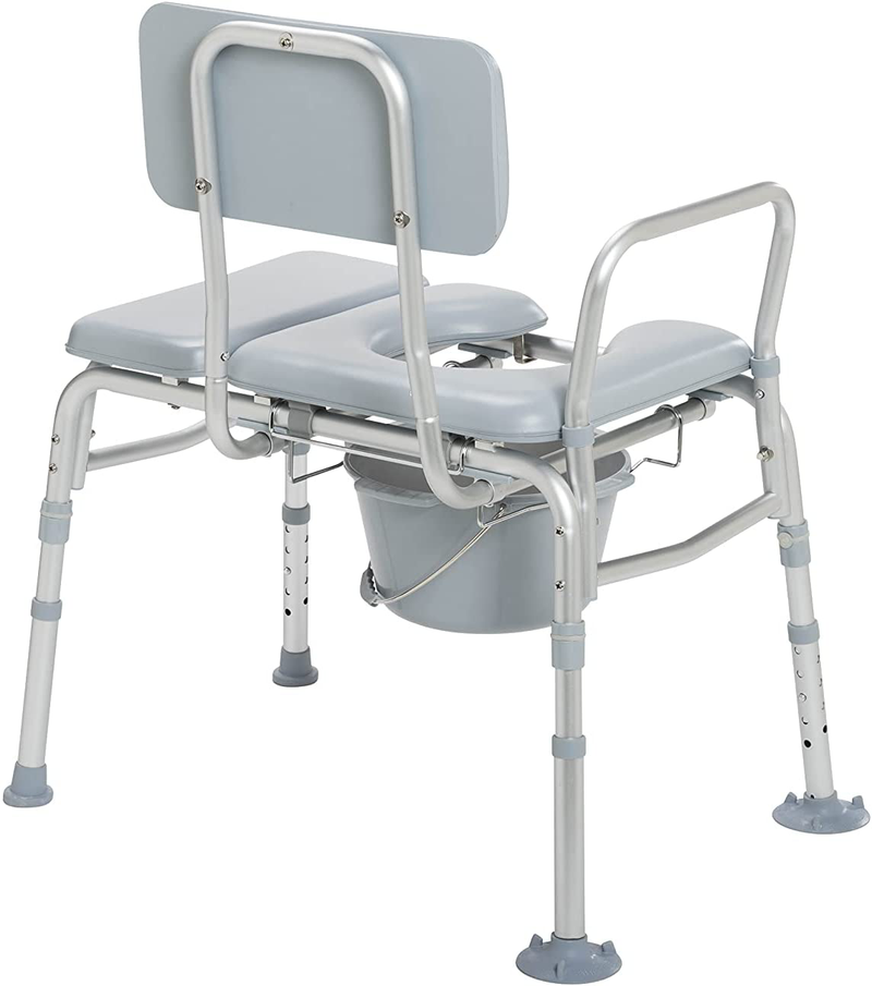 Drive Medical 12005KDC-1 Transfer Bench Commode Chair for Toilet with Padded Seat, Gray Sporting Goods > Outdoor Recreation > Camping & Hiking > Portable Toilets & ShowersSporting Goods > Outdoor Recreation > Camping & Hiking > Portable Toilets & Showers Drive Medical   