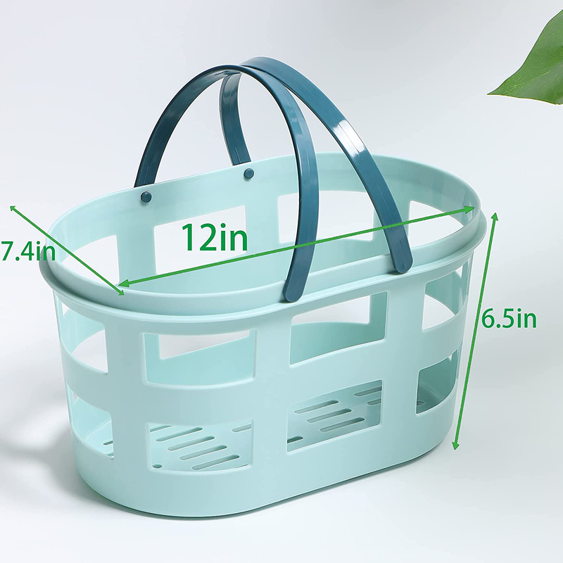 Portable Shower Caddy Basket,Tote Plastic Organizer Storage Baskets with Handles,Shower Caddy Bins Organizer for College Dorm,Bathroom and Kitchen (Lake Blue) Sporting Goods > Outdoor Recreation > Camping & Hiking > Portable Toilets & Showers KUNZHAN   