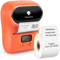 Phomemo-M110 Label Printer- Portable Mini Bluetooth Thermal Label Maker Apply to Labeling, Office, Cable, Retail, Barcode and More, Compatible with Android & iOS System, with 1 40×30mm Label, Pink Electronics > Print, Copy, Scan & Fax > Printer, Copier & Fax Machine Accessories Phomemo Orange  