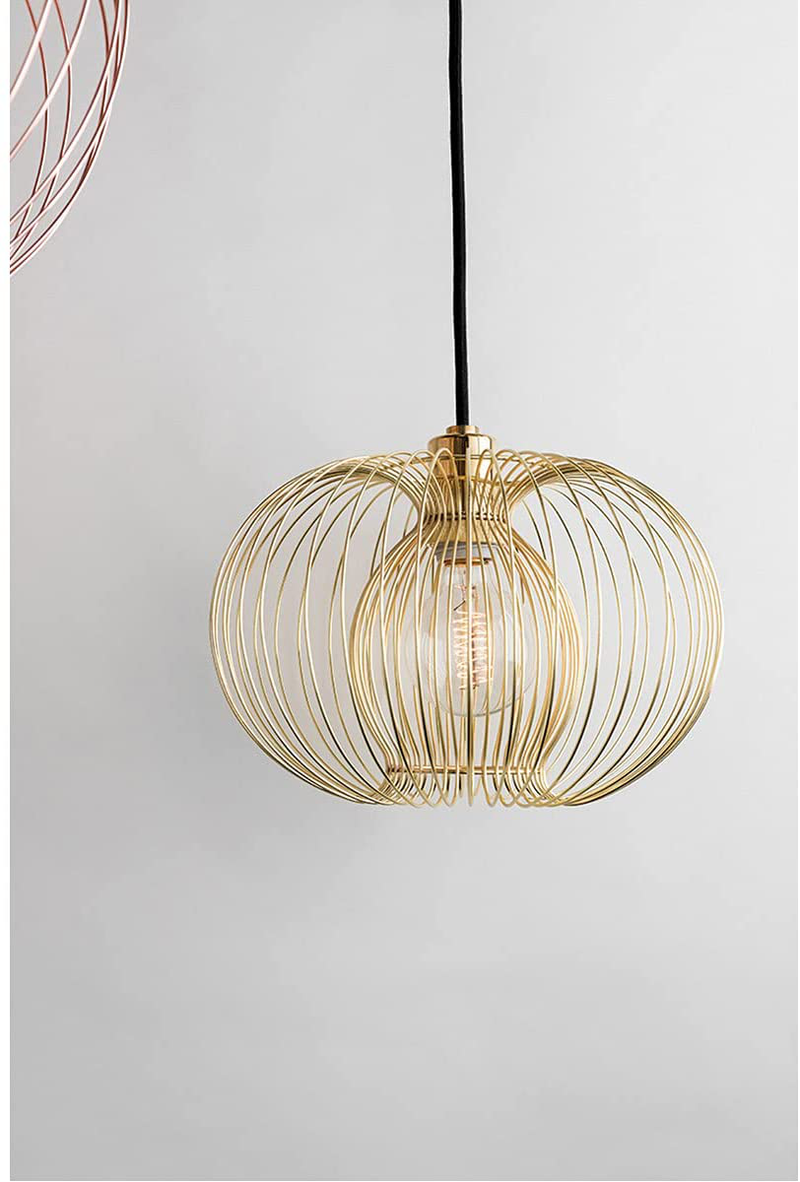 Mitzi H181701L-PB Contemporary Modern One Light Pendant from Jasmine Collection Cast Finish, Polished Brass
