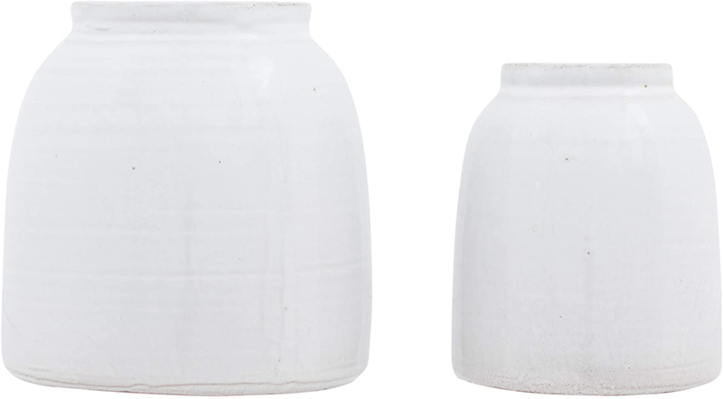 Creative Co-Op Terracotta Vases (Set of 2 Sizes), White Home & Garden > Decor > Vases Creative Co-Op Default Title  