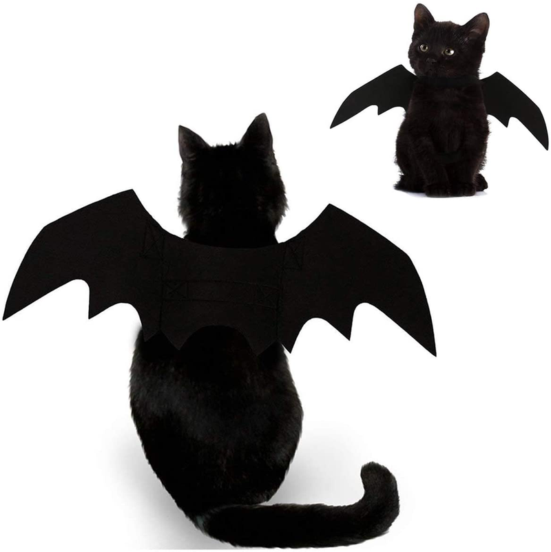 Feeke Cat Halloween Costume - Black Cat Bat Wings Cosplay - Pet Costumes Apparel for Cat Small Dogs Puppy for Cat Dress up Accessories Animals & Pet Supplies > Pet Supplies > Cat Supplies > Cat Apparel Feeke   