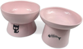 FOREYY Raised Cat Food and Water Bowl Set, Elevated Ceramic Cat Feeder Bowls with Anti Slip Band, Porcelain Pet Dish with Stand, Stress Free, Backflow Prevention, Dishwasher and Microwave Safe Animals & Pet Supplies > Pet Supplies > Cat Supplies YY FOREYY Pink  