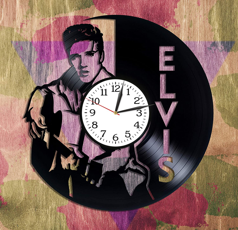 Kovides Vinyl Record Wall Clock 12 Inch Elvis The King Of Rock Home & Garden > Decor > Clocks > Wall Clocks Kovides   