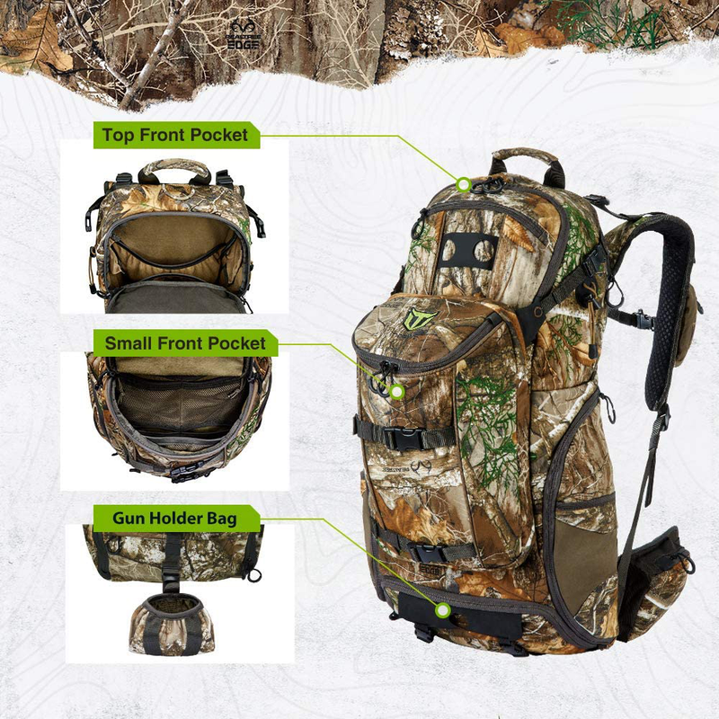TIDEWE Hunting Pack 3400cu, Silent Frame Hunting Backpack for Bow/Rifle/Pistol  TIDEWE   