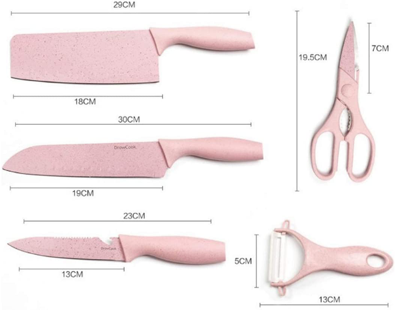 Neal LINK Kitchen Knife Set Non Slip Sheaths Grip Zirconium Blade Cut Slice Resistance Peeler Home & Garden > Kitchen & Dining > Kitchen Tools & Utensils > Kitchen Knives Neal LINK   