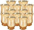 Just Artifacts Mercury Glass Hurricane Votive Candle Holder 3.5-Inch (12pcs, Speckled Gold) - Mercury Glass Votive Tealight Candle Holders for Weddings, Parties and Home Décor Home & Garden > Decor > Home Fragrance Accessories > Candle Holders Just Artifacts Gold  