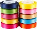 LaRibbons Solid Color Satin Ribbon Asst. #2 - 10 Colors 3/8" X 5 Yard Each Total 50 Yds Per Package