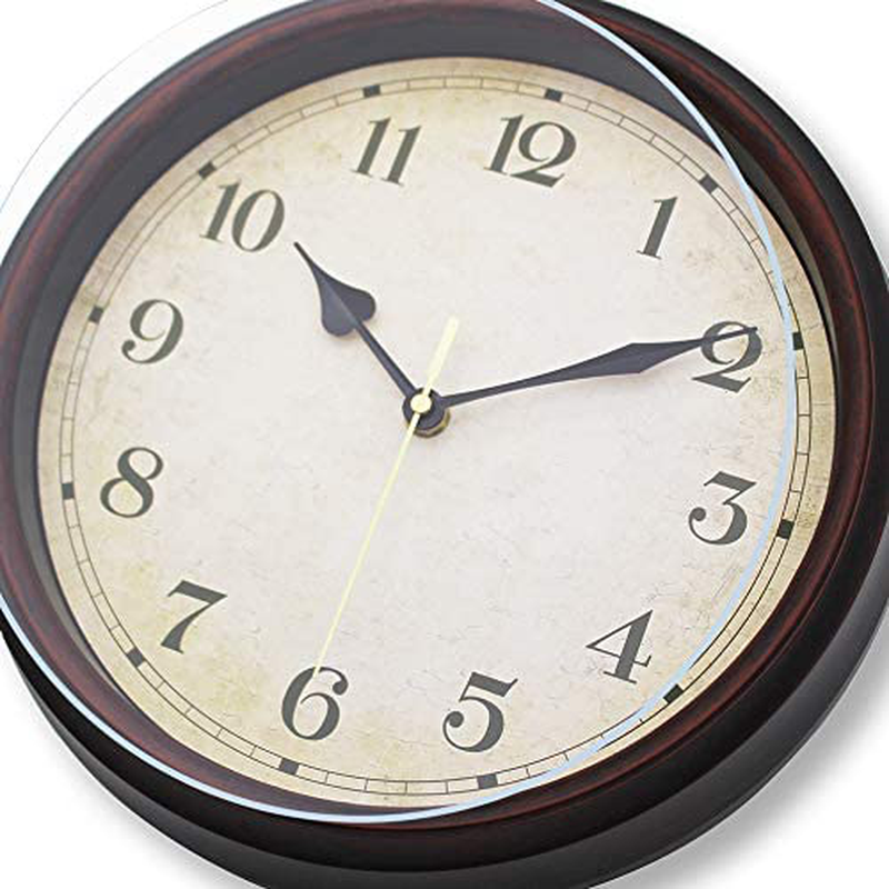 Filly Wink Retro Wall Clock Non Ticking 10 inch Farmhouse Style Classic Silent Quartz Battery Operated Clocks Decorative Home Living Room Bedroom Office School(Vintage Rust) Home & Garden > Decor > Clocks > Wall Clocks Filly Wink   