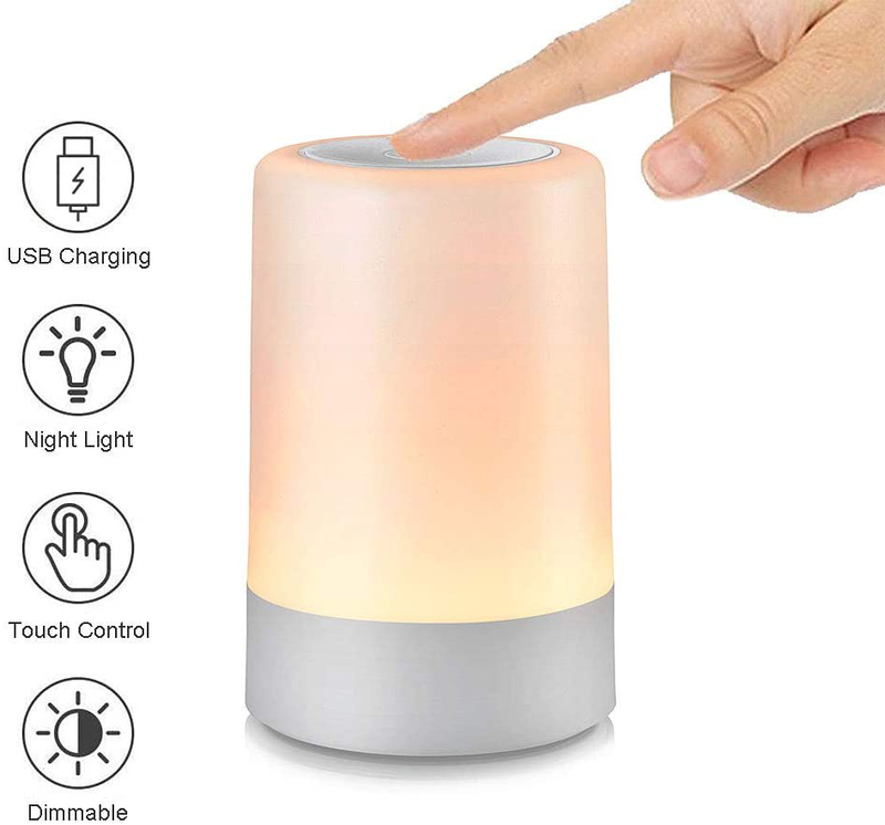 G Keni Nursery Night Light for Babies, LED Bedside Touch Sensor Lamp for Kids Breastfeeding and Sleep Aid, USB Rechargeable Nursery Lamp Dimmable Warm Night Light, Soft Eye Caring