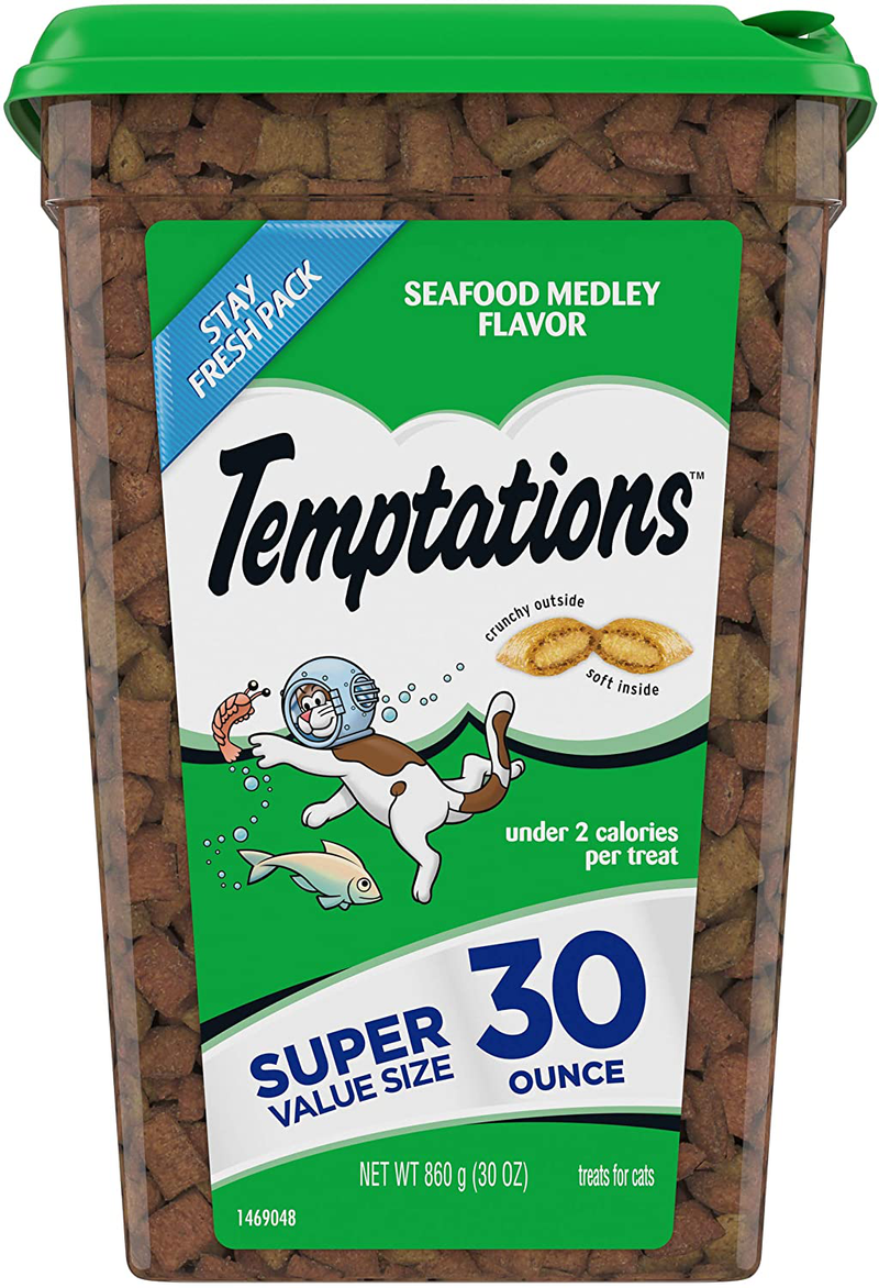 TEMPTATIONS Classic Crunchy and Soft Cat Treats, 30 oz. Animals & Pet Supplies > Pet Supplies > Cat Supplies > Cat Litter Temptations Seafood  