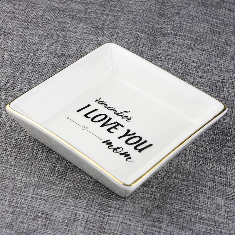 JoycuFF Gifts for Mom Ring Trinket Dish Decorative Mama Jewelry Tray Unique Presents for Birthday Mother's Day Thanksgiving Day Christmas Cute Home Decor Home & Garden > Decor > Decorative Trays Hongyang   