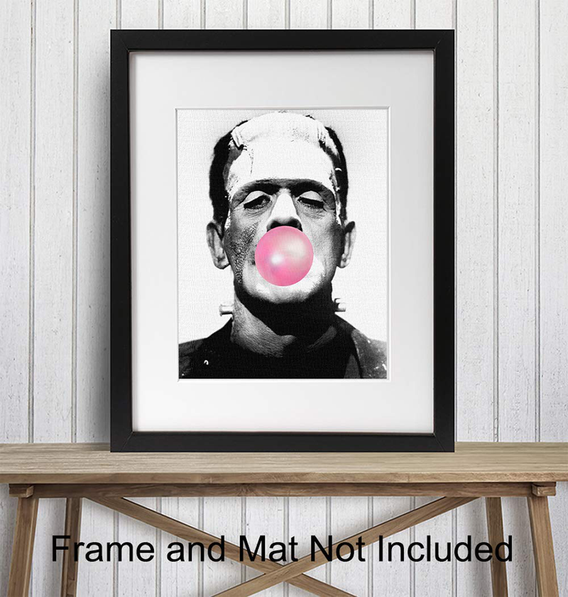 Frankenstein Poster - 8x10 Vintage Hollywood Wall Decor - Humorous Gift for Goth, Gothic Fan - Funny Retro Photo Photograph Wall Art Decor - Room Decorations Picture for Men, Kids, Teens Bedroom