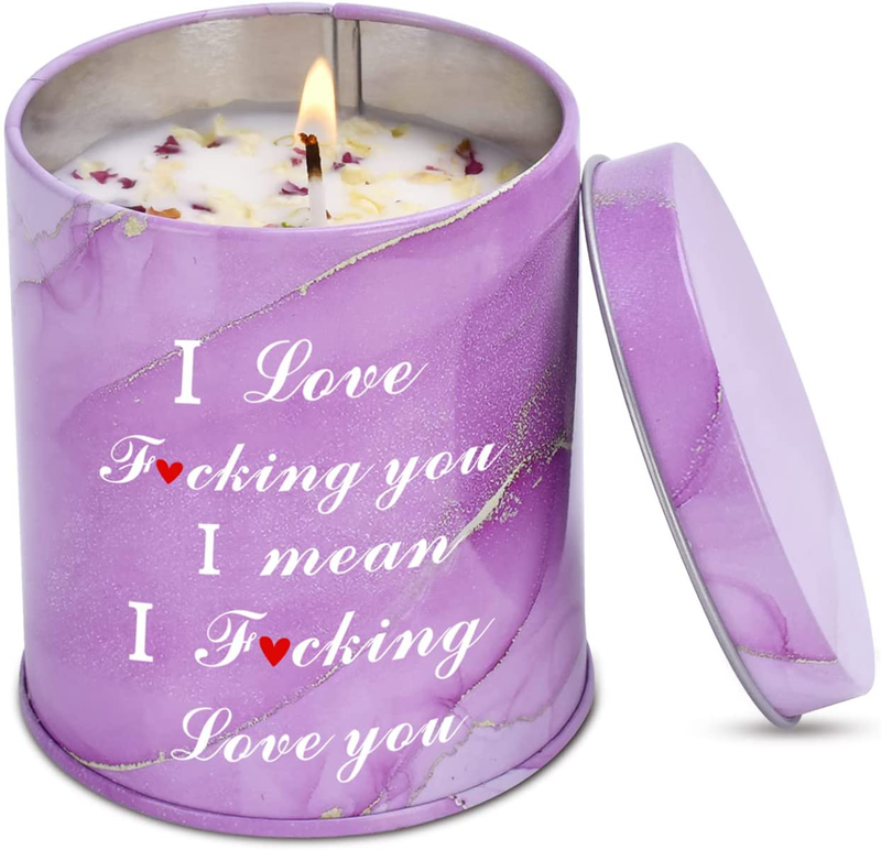 Scented Candles Valentines Day Funny Gifts for Her Him Women Wife Husband Girlfriend Boyfriend Unique Gift Ideas,Portable Tin Jar Aromatherapy Soy Candles for Bath Yoga Home 8Oz Lavender Home & Garden > Decor > Seasonal & Holiday Decorations Lapogy Purple-2  