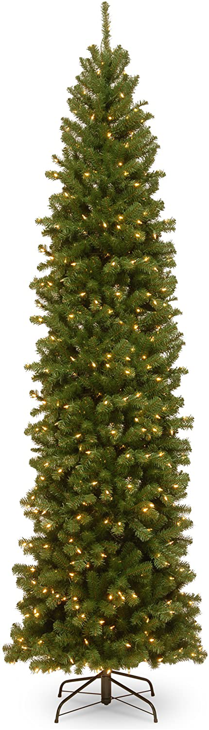 National Tree Company lit Artificial Christmas Tree Includes Pre-Strung White Lights and Stand, North Valley Spruce Pencil Slim-7 ft Home & Garden > Decor > Seasonal & Holiday Decorations > Christmas Tree Stands National Tree 9 ft  