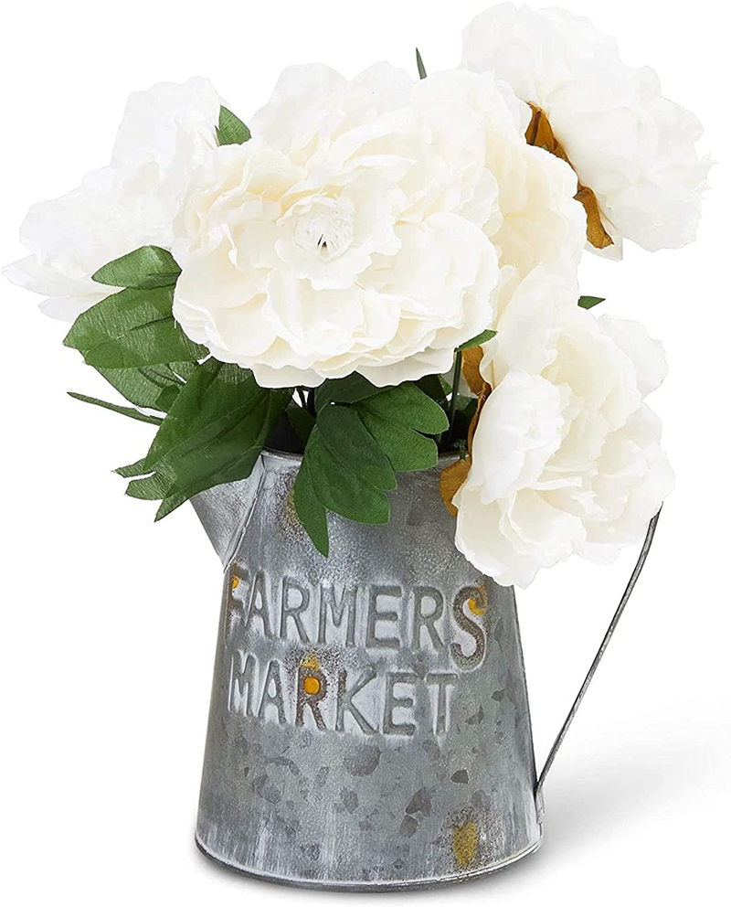 Galvanized Metal Jug Planter, Farmers Market (5 x 6.25 Inches) Home & Garden > Decor > Vases Juvale Default Title  