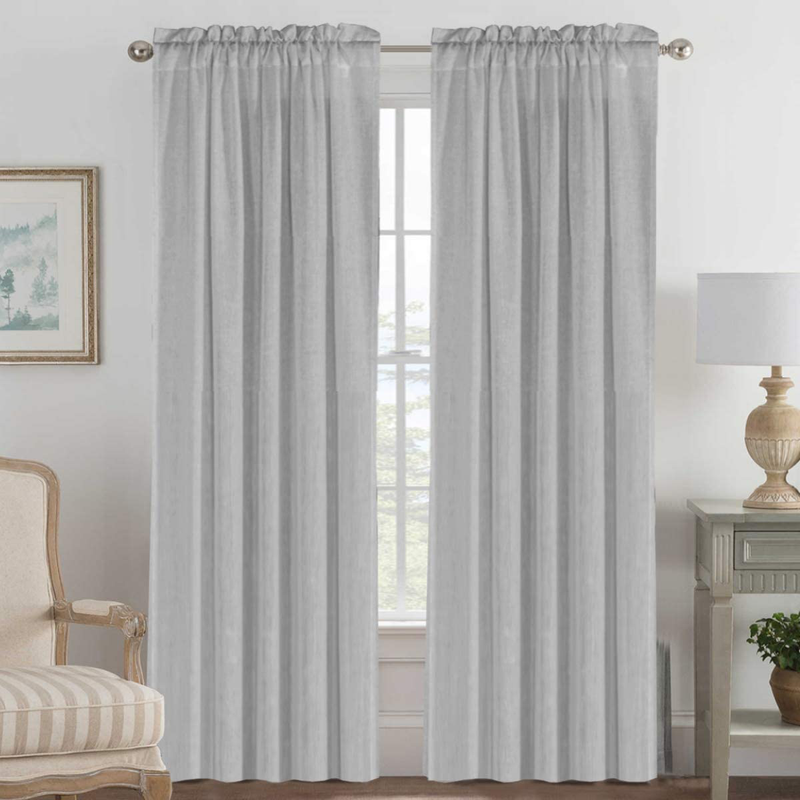 Linen Curtains Light Filtering Privacy Protecting Panels Premium Soft Rich Material Drapes with Rod Pocket, 2-Pack, 52 Wide x 96 inch Long, Natural Home & Garden > Decor > Window Treatments > Curtains & Drapes H.VERSAILTEX Dove 52"W x 84"L 