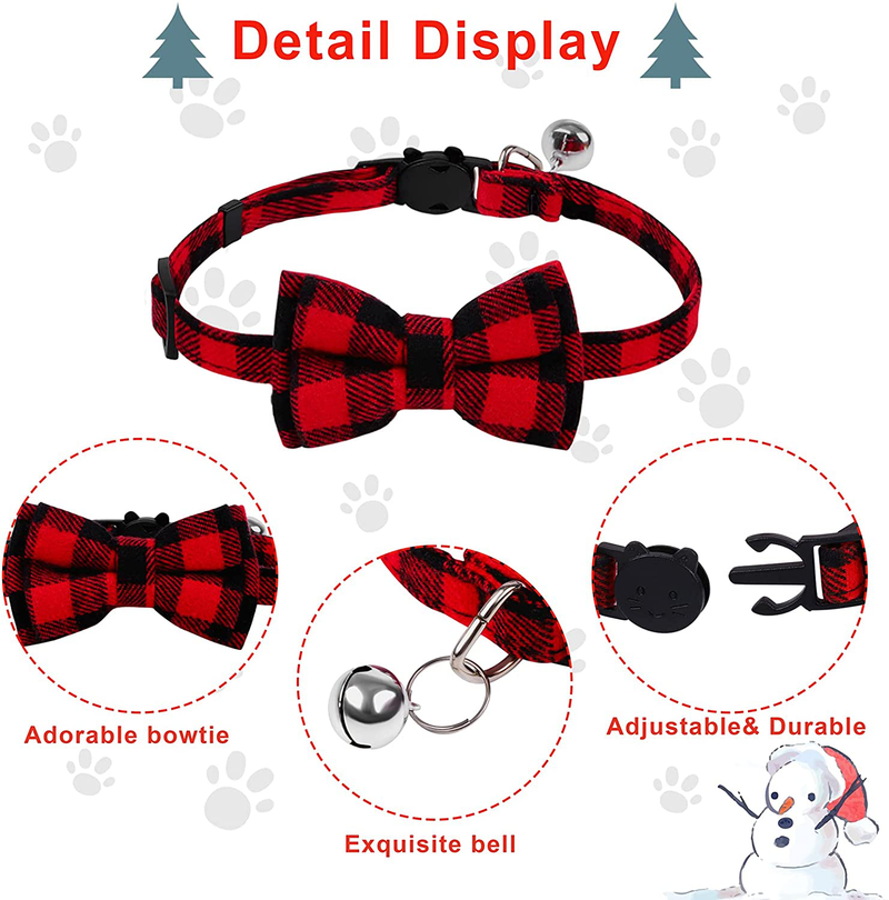 Pedgot Christmas Cat Dog Costume Pet Santa Cape with Xmas Hat Cat Collars with Bell and Bowtie Cat Cloak Pet Costume for Party Cosplay Christmas Pet Dress Up Animals & Pet Supplies > Pet Supplies > Cat Supplies > Cat Apparel Pedgot   
