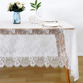 Lace Tablecloth White Table Cloth Wedding Decorations for Reception 60 x 120 inch Rustic Lace Fabric Tea Party Bridal Shower Decorations Arts & Entertainment > Hobbies & Creative Arts > Arts & Crafts QueenDream White 10 