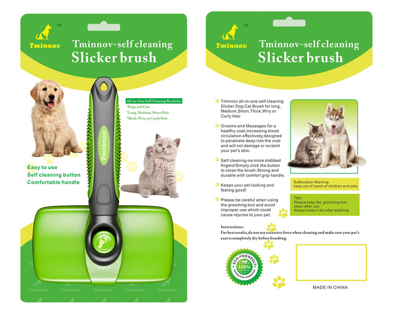 Tminnov Self Cleaning Slicker Brush, Dog Brush / Cat Brush for Shedding and Grooming, Deshedding Tool for Pet - Gently Removes Long and Loose Undercoat, Mats and Tangled Hair Animals & Pet Supplies > Pet Supplies > Dog Supplies Tminnov   